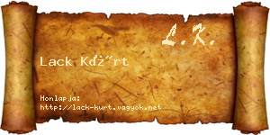 Lack Kürt névjegykártya